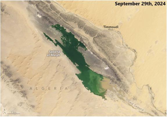 Landsat9 satellite image  -  Sebkha el Melah, Algeria, wet, September 29th 2024