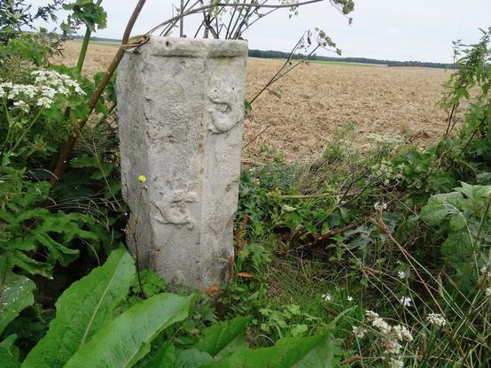 Ancienne borne de pierre marquant une limite territoriale, sans doute de la Picardie