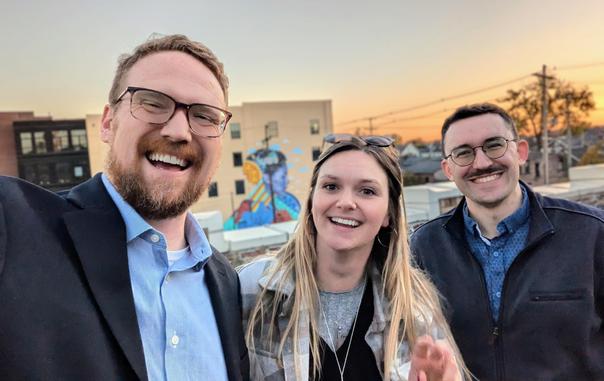 Nick, Cassie, & Chris selfie at Budd Dairy in Columbus