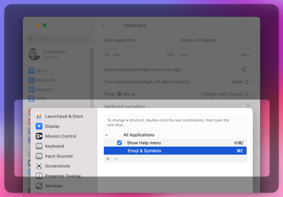 Screenshot showing the System Settings dialogue with the setting as described in the post.