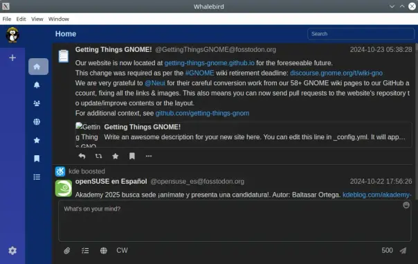 Whalebird. Home page