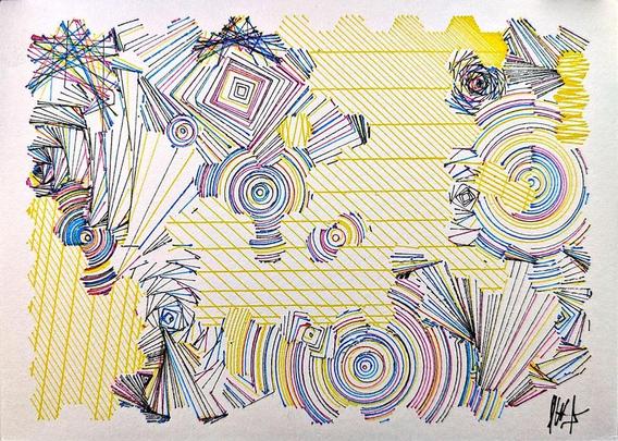 A deeply intricate pen plotter piece inspired by wave function collapse. Its dynamic, sweeping lines and swirling intersections echo the chaos of a mind struggling in the storm. The layers of lines symbolize descent, revealing the intricate, uncontrollable patterns of thought, emotion, and the universe. The artwork's abstract nature allows the viewer to feel the intensity of forces beyond control, blending physical and mental states into one visual narrative.