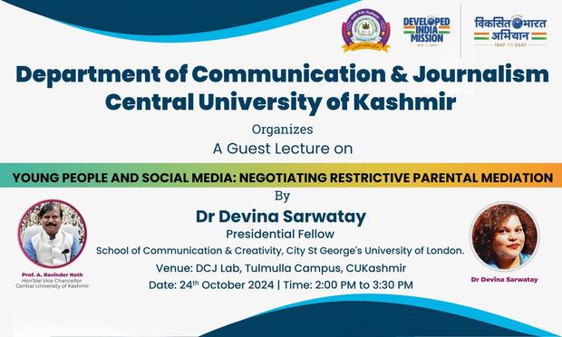 Poster about my guest lecture on young people and social media