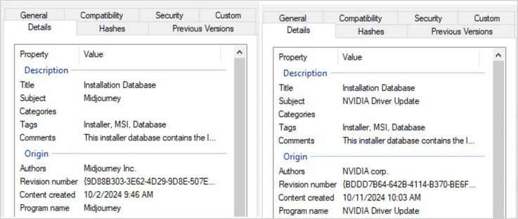 [ImageSource: Netskope]

Fake Midjourney and NVIDIA installers.

The most recent Bumblebee attack chain starts with a phishing email that lures the victim to download a malicious ZIP archive.

The compressed file contains a .LNK shortcut named Report-41952.lnk, which triggers PowerShell to download a malicious .MSI file (y.msi) disguised as a legitimate NVIDIA driver update or Midjourney installer from a remote server.

The MSI file is then executed silently using msiexec.exe with the /qn option, which ensures that the process runs without any user interaction.