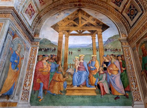 Un affresco del Perugino a Trevi.