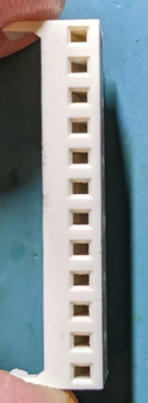 Top view of connector.