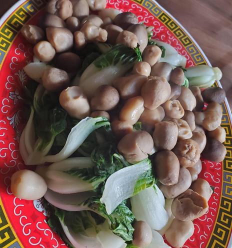 Stir fried bok choy & mushrooms