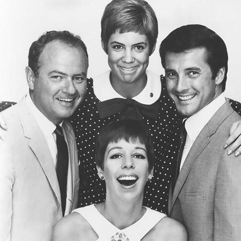 black and white picture of the cast.