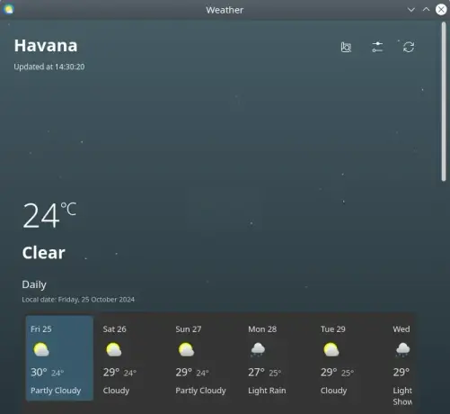 KWeather. General information