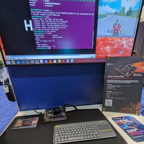 another video game display being run on a RISC-V board