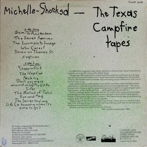 album rear, with track list and credits
