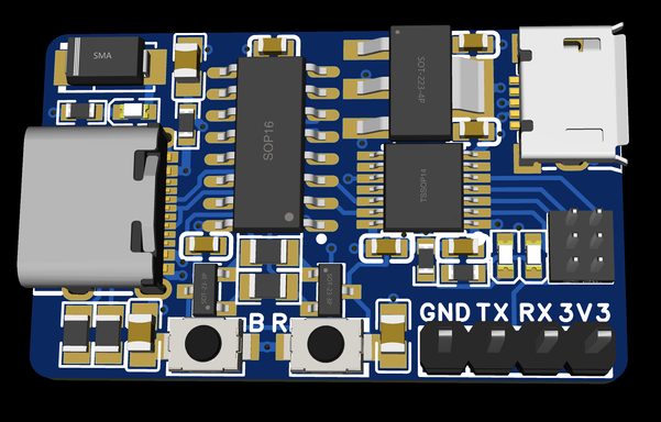 Render of a PCB