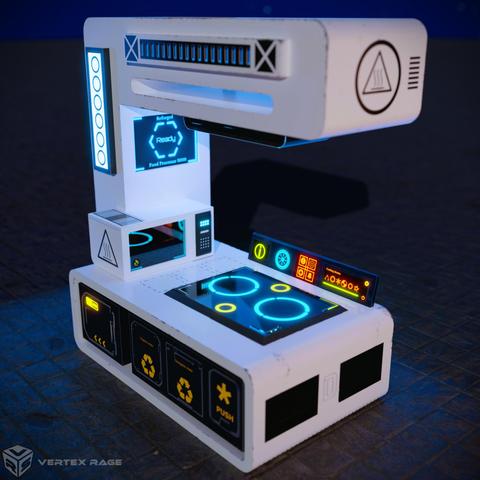 cA render of low poly (960 triangles) model of a food processor (cooking station) for small and hover vehicles for Reforged Eden mod of Empyrion Galactic Survival.