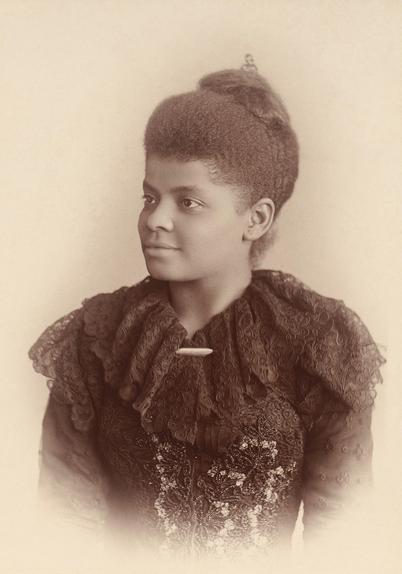 Wells, c. 1893. She is wearing a lacy black blouse and has her hair in a bun. She is looking to the side. By Original: Mary GarrityRestored byAdam CuerdenDescriptionBritishImage restorationist, composer, amateur photographer and artist, and WikipedianAs Adam lives in Britain, which makes it incredibly easy to acquire copyright in his works, he grants, if needed, an irrevokable license to use this work however you see fit. He requests attribution where possible, and realises that &quot;where possible&quot; means that that request is not legally enforcable. Adam Cuerden (talk) 15:44, 16 January 2022 (UTC)Date of birth8 June 1979Location of birthUnited States of America - Based on image originally from NAEMVZELXQV2iw — Google Arts &amp; Culture, Public Domain, https://commons.wikimedia.org/w/index.php?curid=28135837