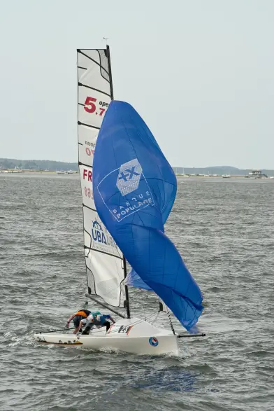 A sailboat in the sea.