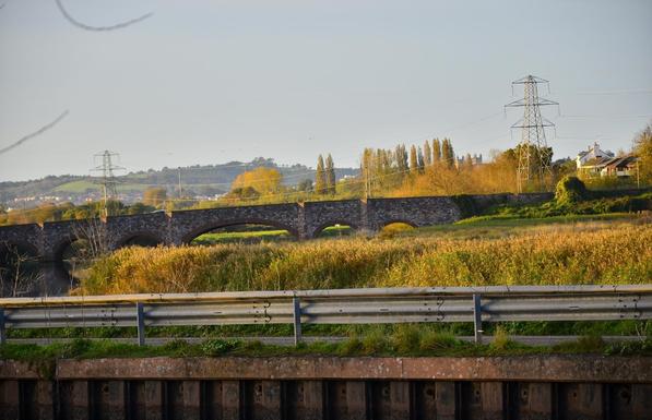 Masonry arch bridge over the River Exe.