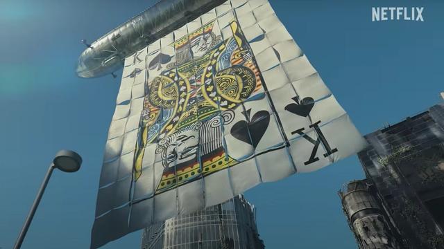 The 'King of Spades' blimp from Alice in Borderlands
