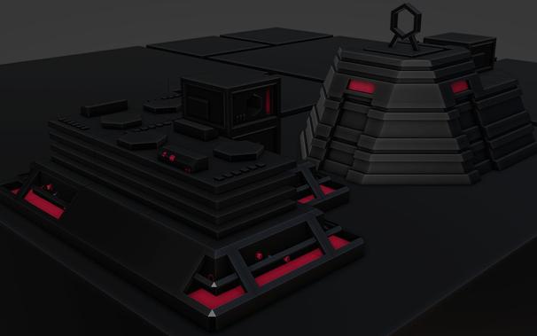 modular buildings for district 5 of nion forge, a roguelite game in a cyberpunk setting