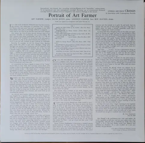 Rear cover - liner notes and credits