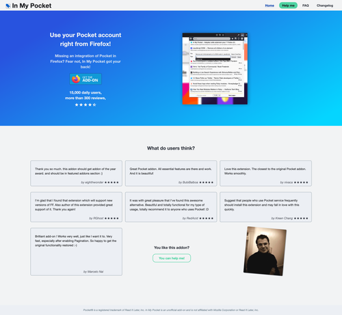 (updated) light theme for inmypocket.com, the In My Pocket browser addon homepage