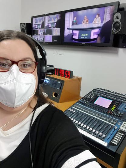 Shannon at the soundboard