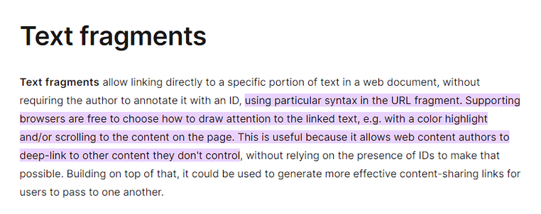 Screenshot of a text fragment with highlighted text in light purple. Image by Ahmad Alfy.