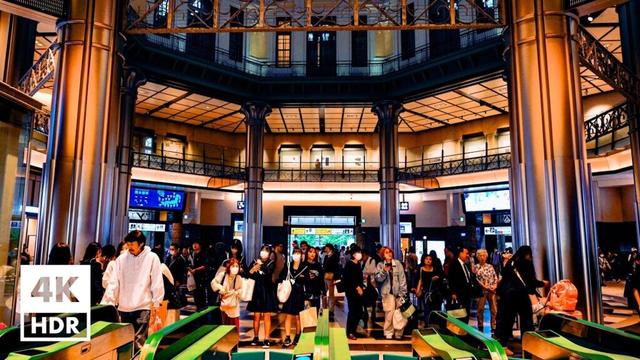 Inside Tokyo Station on Sunday | 4K HDR with Binaural Japanese Sounds