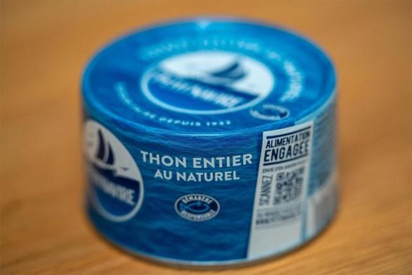Une conserve de thon. © Photo Lageat Perroteau / Hans Lucas via AFP