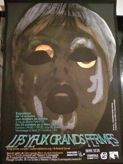 Affiche de l'exposition avec les informations 
14 artistes du 25 octobre au 3 novembre