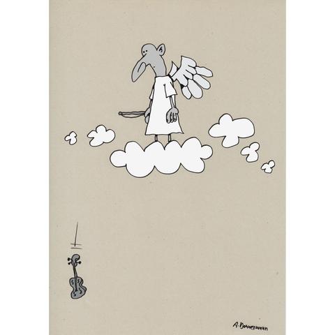 An angel losing his violin