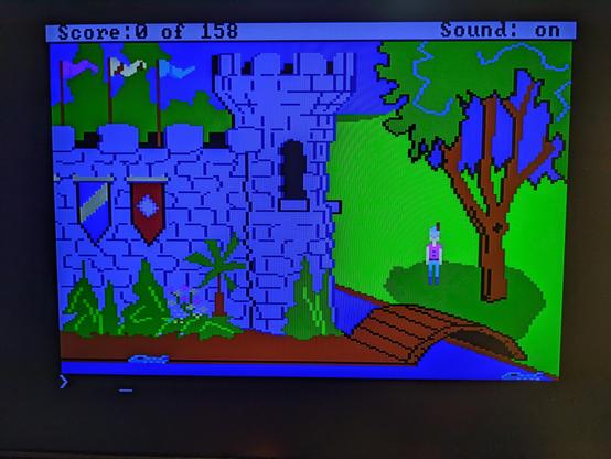 A still of Kings Quest running on a 512K CoCo 3.