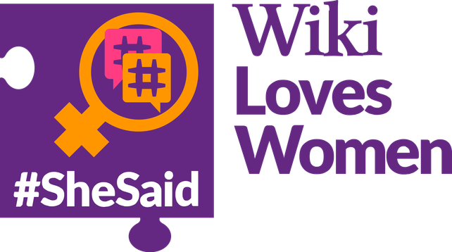 2024 Logo for the Wiki Love Women #SheSaid campaign (Source: Kevin Flood at Creative Flood on behalf of Wiki In Africa, CC BY SA 4.0)