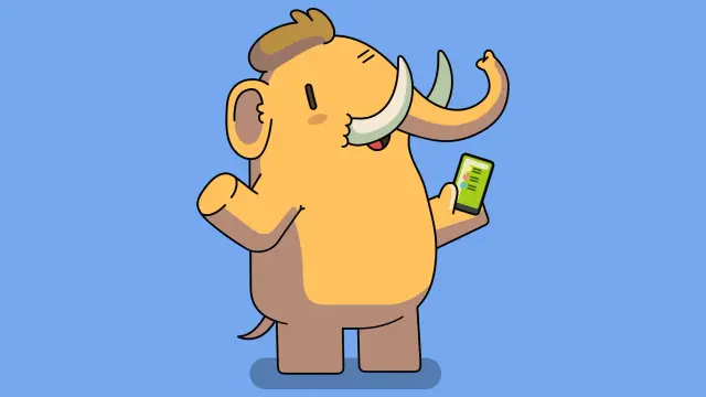 Elefante con un teléfono movil
