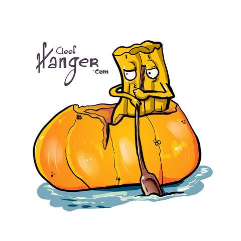A churro rowing inside a giant pumpkin down the stream with a :3 face.

Un churro remando subido a una calabaza de barca haciendo morritos monos.