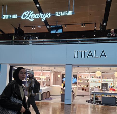Shop froms for ITTALA glassware and O'Leary's restaurant