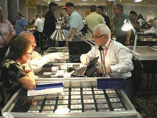 Robert Leroy Higgins at a coin show in Las Vegas