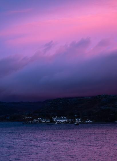 Purple evening sky.
