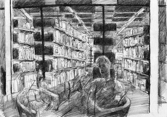 Library at night