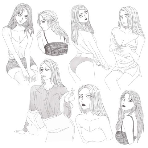 collection of drawings with various poses and expressions #3