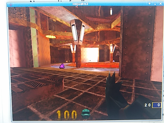 Physical photo of OpenArena, empty private server of a map.