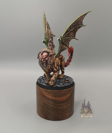 Miniature of the Manticore, with the head of an old man, the body of a lion, the wings of a dragon and a scorpion's tail