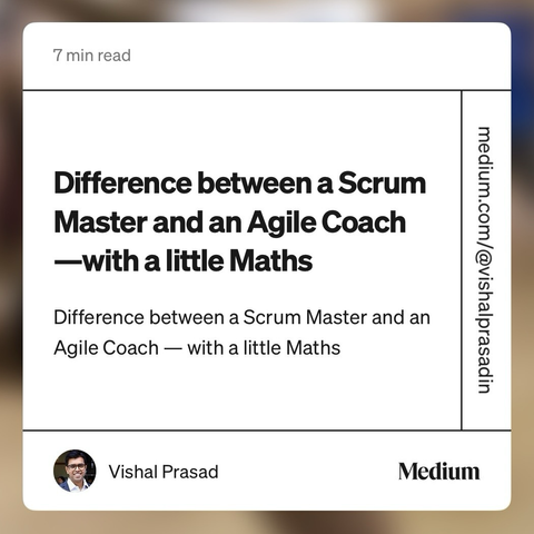 Placard with the title of my blog - Difference between a Scrum master and an agile coach - with a little maths