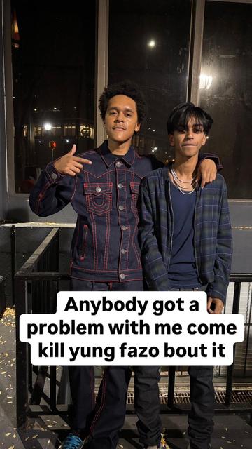 david swegg pic captionned "anyone got a problem with me come kill yung fazo bout it"