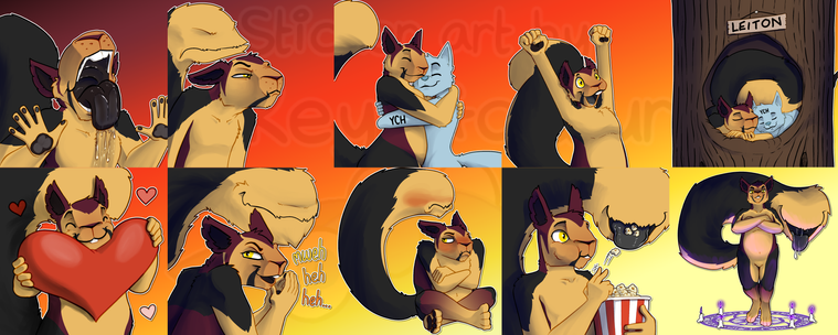 A set of Telegram stickers featuring an Indian Giant Squirrel character.