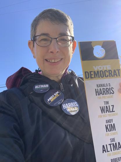 Canvassing for Harris-Walz, Kim, Altman et al in Flemington, NJ.