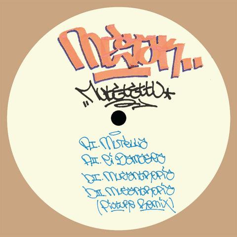 Mesak - Mutettu on Elektorni label of Oulu, Finland. Cover art with track titles in graffiti font.