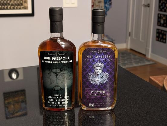 Two Raising Glasses bottles
