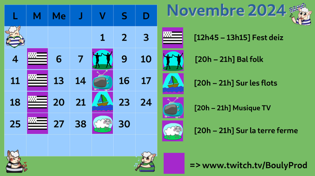 Planning novembre
