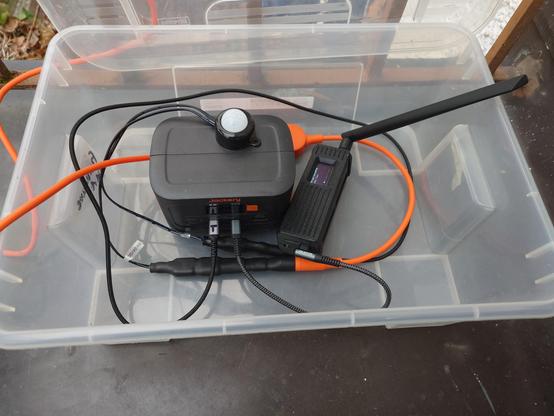 Node, battery and switch in a transparent box