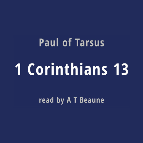 White text on blue identifies author, passage, and reader.